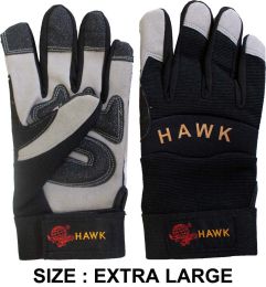 Men's  Synthetic Leather Sportman's Gloves with Padded Palms in Gray & Black